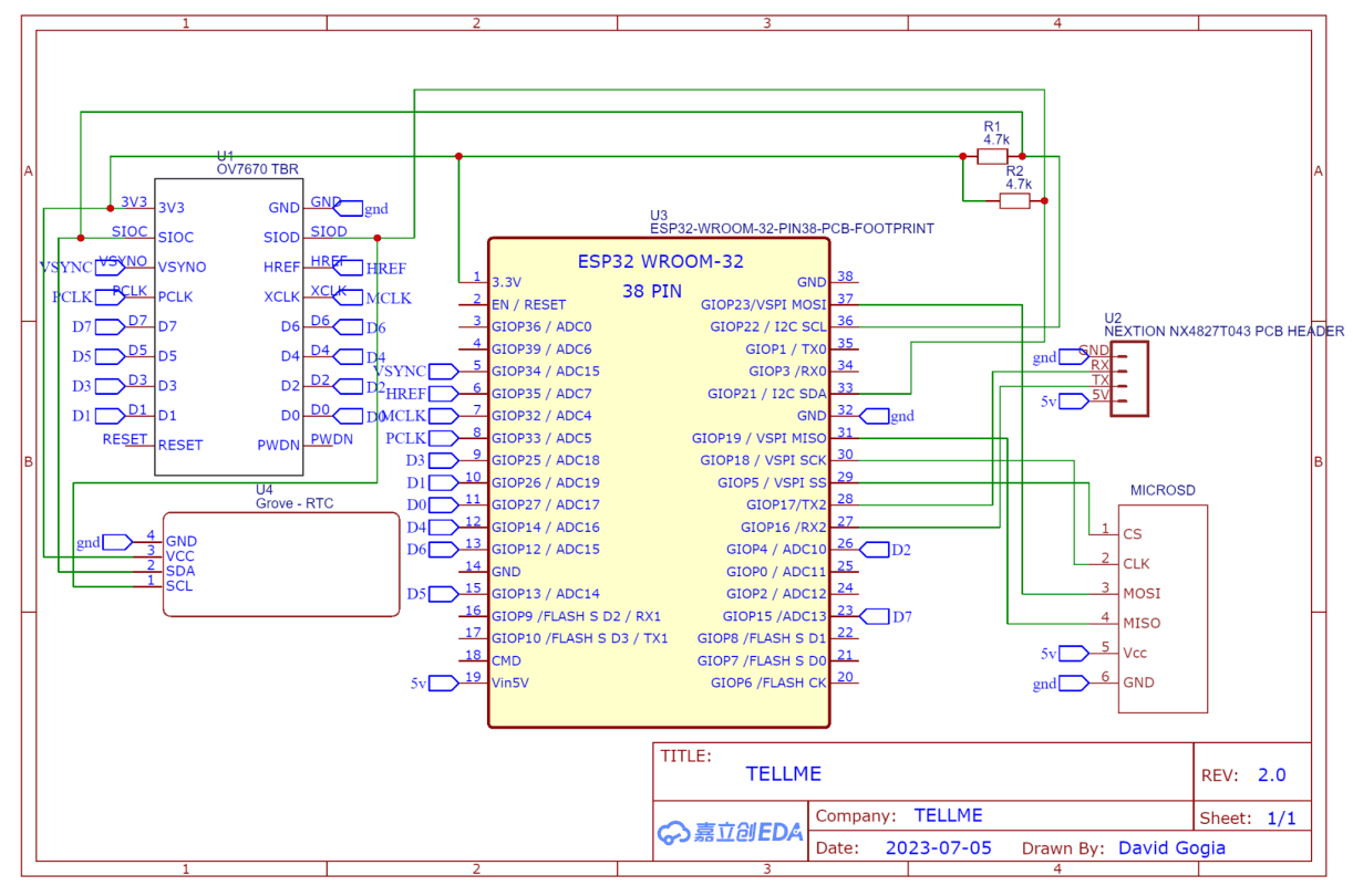PCB schematic in EasyEDA