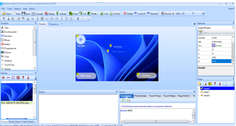 Nextion Editor interface design