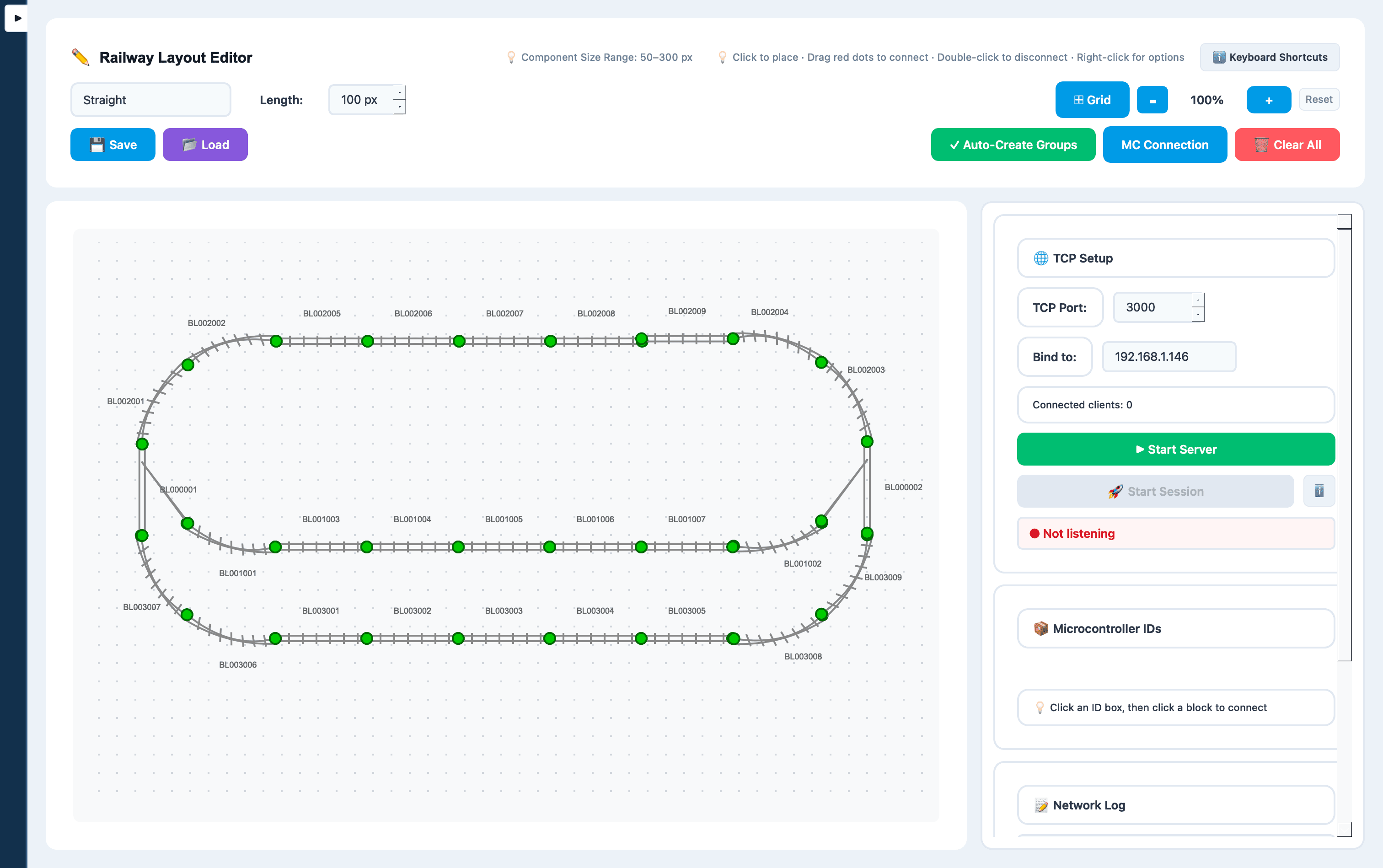 Layout editor block configuration view