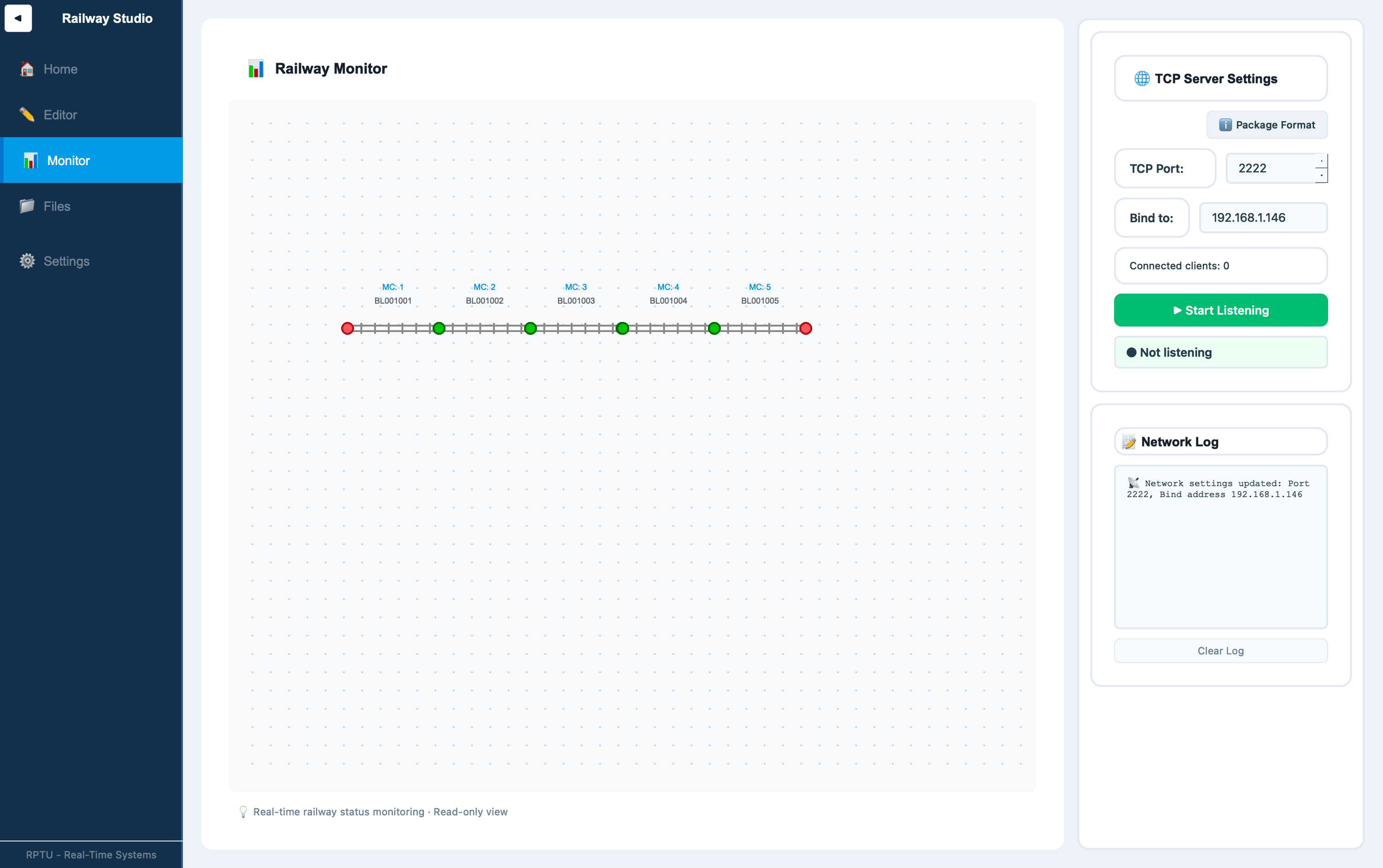Monitor page live system view